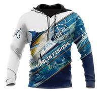 HuazomeeHZM Felpa con Cappuccio Stampata in 3D per Uomo e Donna - Felpa con Zip da Pesca in acque Profonde Autunno Oversize Harajuku Felpa con Cappuccio a Maniche Lunghe