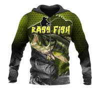 HuazomeeHZM Felpa con Cappuccio Stampata in 3D per Uomo e Donna - Felpa con Zip da Pesca in acque Profonde Autunno Oversize Harajuku Felpa con Cappuccio a Maniche Lunghe