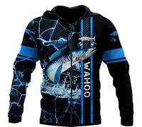 HuazomeeHZM Felpa con Cappuccio Stampata in 3D per Uomo e Donna - Felpa con Zip da Pesca in acque Profonde Autunno Oversize Harajuku Felpa con Cappuccio a Maniche Lunghe