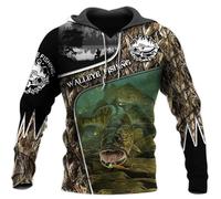 HuazomeeHZM Felpa con Cappuccio Stampata in 3D per Uomo e Donna - Felpa con Zip da Pesca in acque Profonde Autunno Oversize Harajuku Felpa con Cappuccio a Maniche Lunghe