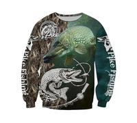 HuazomeeHZM Felpa con Cappuccio Stampata in 3D per Uomo e Donna - Felpa con Zip da Pesca in acque Profonde Autunno Oversize Harajuku Felpa con Cappuccio a Maniche Lunghe