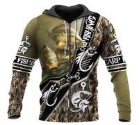 HuazomeeHZM Felpa con Cappuccio Stampata in 3D per Uomo e Donna - Felpa con Zip da Pesca in acque Profonde Autunno Oversize Harajuku Felpa con Cappuccio a Maniche Lunghe