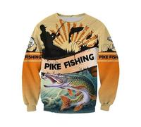 HuazomeeHZM Felpa con Cappuccio Stampata in 3D per Uomo e Donna - Felpa con Zip da Pesca in acque Profonde Autunno Oversize Harajuku Felpa con Cappuccio a Maniche Lunghe