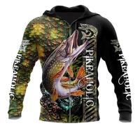 HuazomeeHZM Felpa con Cappuccio Stampata in 3D per Uomo e Donna - Felpa con Zip da Pesca in acque Profonde Autunno Oversize Harajuku Felpa con Cappuccio a Maniche Lunghe