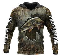 HuazomeeHZM Felpa con Cappuccio Stampata in 3D per Uomo e Donna - Felpa con Zip da Pesca in acque Profonde Autunno Oversize Harajuku Felpa con Cappuccio a Maniche Lunghe
