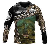 HuazomeeHZM Felpa con Cappuccio Stampata in 3D per Uomo e Donna - Felpa con Zip da Pesca in acque Profonde Autunno Oversize Harajuku Felpa con Cappuccio a Maniche Lunghe