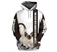 HuazomeeHZM Il Tempo trascorso con Il Bengala Non è mai sprecato Felpa con Cappuccio Stampata in 3D Unisex Pullover Felpe con Cappuccio con Animali Divertenti Abbigliamento Casual Streetwear