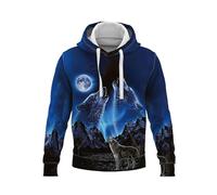 HuazomeeHZM Lupo Selvatico Stampato 3D Donne Uomini Pullover Felpe con Cappuccio Casual Cool Manica Lunga Felpa con Cappuccio con Tasca Abbigliamento Sportivo