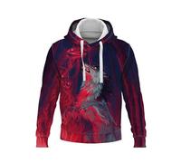 HuazomeeHZM Lupo Selvatico Stampato 3D Donne Uomini Pullover Felpe con Cappuccio Casual Cool Manica Lunga Felpa con Cappuccio con Tasca Abbigliamento Sportivo