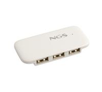 Hub 4 Porte USB 2.0 - Bianco - Connessione versatile per più dispositivi, Ideale per espandere Porte su PC e laptop.