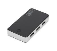 DIGITUS DA-70231 - Hub USB 3.0 DIGITUS, 4 porte, nero/alluminio, con alimentatore