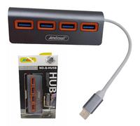 HUB 4 PORTE USB 3.0 CON CONNESSIONE USB-C TYPE-C Q-HU5B COLLEGAMENTO DISPOSITIVI