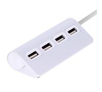HUB 4 porte USB, adattatore multiporto, multiconnettore, argento