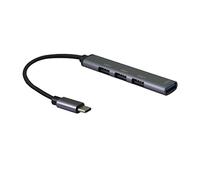 HUB, 4in1 USB-C 3.2 St./3x USB-A 2.0 Bu. + 1x USB-A 3.0 Bu., spacegrau