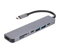 Hub 7 in 1 tipo - Adattatore multifunzione PD da C a HDMI, docking station USB C con uscita HDMI 4K, convertitore di ricarica rapida per Pro Air, design portatile in lega di
