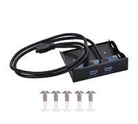 Hub a 2 Porte con Alloggiamento da 3,5 Pollici, USB 3.0 con Porta di Ricarica Rapida, Hub USB 3.0 da 19 Pin a 2 Porte per PC, Unità Flash USB, Velocità di Trasferimento Veloce, Adatto a Qualsiasi Allo