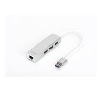 Hub a 3 porte usb 3.0 e adattatore lan gigabit digitus