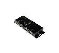HUB adattatore USB a serie DB9 RS232 4 porte - Montaggio su guida DIN industriale e a parete - Adattatore seriale - USB 2.0