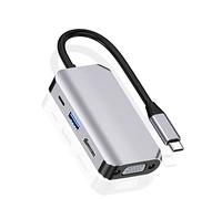 Hub Adattatore USB C 4 in 1 - Tipo C a 4K HDMI, VGA, USB 3.0 e PD Dock Station Multiport - Compatibile Con MacBook Series, Chromebook, Zenbook e Altri Dispositivi Tipo C