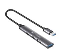 Atlantis P014-Uh313 Hub 4 Porte Usb 1x3.0 3x2.0 Cavo Finitura Alluminio Hub Usb