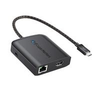 Hub Cable Matters 8K HDMI USB C (USB C HDMI 2.1 Dock 4K @120Hz) con 2 porte USB 3.0, Gigabit Ethernet, Ricarica da 100W Power Delivery nera