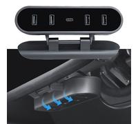 Hub Caricabatterie Auto per Cellulare Modello Y 2021-2023 Ricarica Dashcam Nero