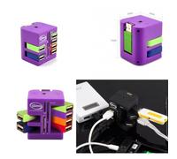 Trade Shop Traesio Hub Combo, 6 Porte, Usb 2.0, Lettore Card, Schede Multifunzione, Porte Girevoli 360°