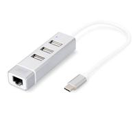 Digitus Hub Usb C+ethernet One Size Grey