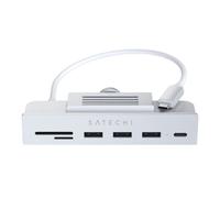 SATECHI Hub a Pinza USB-C - Porta Dati USB-C, Dati USB-A 3.0, Lettore Schede Micro/SD Compatibile con Apple Studio Display e iMac 2021 24", Non Compatibile con iMac 2020 e Modelli Precedenti (Argento)