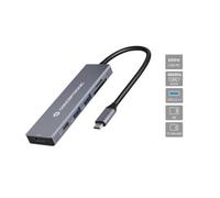 Hub Conceptronic DONN23G Alámbrico USB 3.2 Gen 1 Type-C 100W Gris 4K Ultra HD