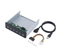 Hub da 19 pin a 4 USB 3.0 + 2 USB 2.0 sul pannello frontale, hub USB in metallo per PC, converte lo spazio su disco floppy da 5,25 pollici in 6 porte USB, trasferimento dati ad