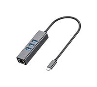 Hub dati portatile, adattatore da USB C a Ethernet per accesso Gigabit Ethernet ininterrotto, porte USB 3.0 per trasferimento dati rapido su PC