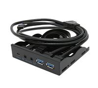 Hub del Pannello Frontale USB 3.0, Scheda di Espansione del Computer del Pannello da 3,5 'unità Ottica 10 Gbps con USB 3.2, Tipo C, 2 Porte USB 3.0 e Ingresso Microfono e