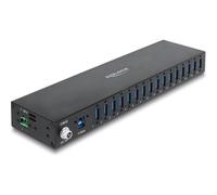 Hub Delock 16 porte 5 Gbps modello 60793 con ESD e montaggio DIN