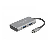 Hub DeLOCK 4 porte 10 Gbps USB 3.2 Gen 2 Type-C e Type-A compatto