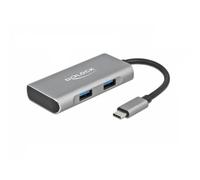Hub Delock 4 porte 10 Gbps USB-C 2 USB-A 2 USB-C robusto grigio