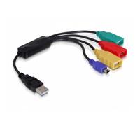 Hub Delock 4 porte 480 Mbit/s modello 61724 cavo flessibile nero