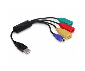 Hub Delock 4 porte 480 Mbit/s modello 61724 cavo flessibile nero