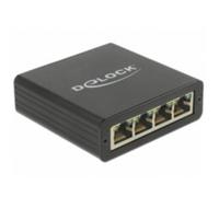 Hub DeLOCK 4 porte RJ-45 USB 3.0 Realtek RTL8153 metallo nero 0,8 m