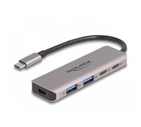 Hub Delock 5 porte 5 Gbps USB Type-C e Tipo-A struttura metallica