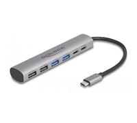 DELOCK 64232 - Hub USB 3.0 a 6 porte, da USB-C a 2x A, 2x C, 2x 2.0 A, 15 cm