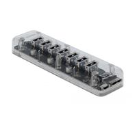 Hub Delock 7 porte 5 Gbps USB 3.2 Gen 1 trasparente alimentazione extra