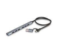 Hub Delock 7 porte 5000 Mbit/s USB 3.2 Gen 1 modello 64273 metallo grigio
