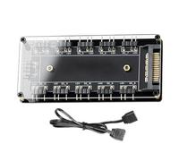 Hub Di Controllo RGB - Gestore Raffreddamento Sincronizzatore ARGB A 10 Porte, Modulo Con Bilanciamento Segnale Prestazioni Regolatore Di Luce | Controller A Striscia Compatta P