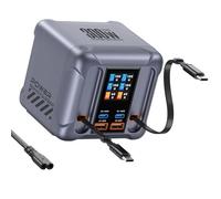 Hub di ricarica 6 in 1 da 300 W con cavo USB C retrattile, ricarica rapida per telefono portatile e tablet, cavo retrattile USB C