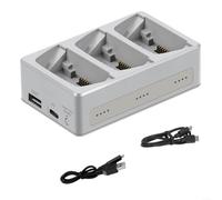 Hub di ricarica bidirezionale per DJI per FLIP Fast Dual Battery Charging Power Devices Smart Charging Caratteristiche di sicurezza ABS grigio portatile per gli appassionati 9.6x5.8x5.5CM (a tre vie)