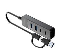 Hub di tipo C e USB 3.0/2.0 da 5 Gbps | Adattatore a 4 porte per periferiche PC/laptop/tablet e hub di ricarica di tipo C con ingresso di alimentazione