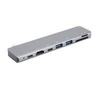 Hub di Tipo C, Hub USB 3.0 7 in 1 87W PD Adattatore Multiporta a Ricarica Rapida con Lettore di Schede Hub Dati Portatile con Velocità di Trasferimento di 5 Gbps