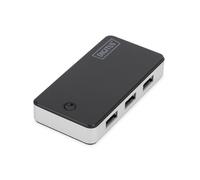 Hub Digitus 4 porte 5 Gbps USB 3.2 Gen 1 nero argento con alimentatore AC