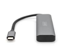 Hub Digitus 4 porte USB-C 10 Gbps 2 USB A + 2 USB-C alluminio grigio